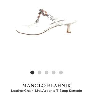 Manolo Blahnik Chain Link Accent T Strap Sandals Worn once. Ready for summer! 39